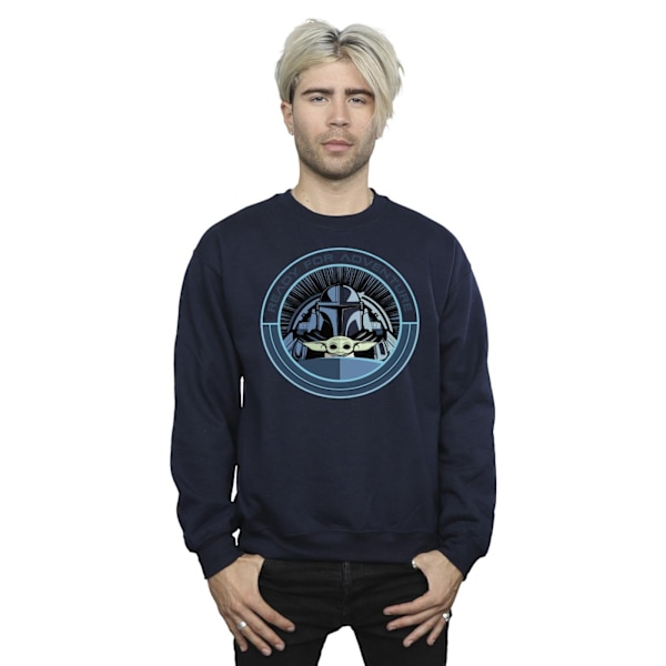 Star Wars Herr The Mandalorian Grogu Redo För Äventyr Sweatshirt Navy Blue M