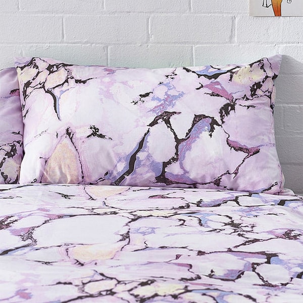 Style Lab Marmor Påslakan Set Enkelsäng Pastell Lila Pastel Purple Single