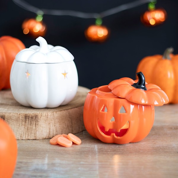 Something Different Jack-O Keramisk Lykta Oljebrännare En Storlek Orange One Size