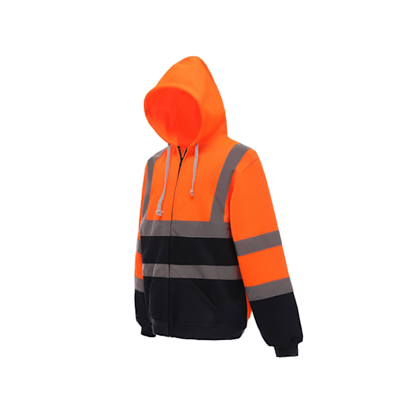 Yoko Hi-Vis Full Zip Hoodie L Orange/Navy för män Orange/Navy L