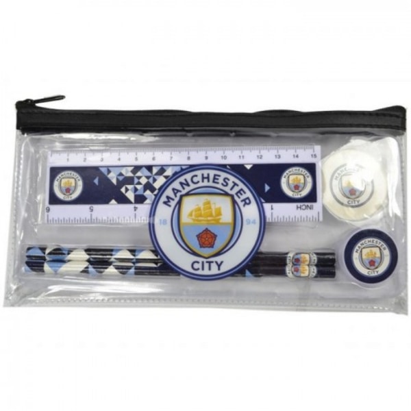 Manchester City FC Crest Stationery Set One Size Sky Blue/White Sky Blue/White/Gold One Size