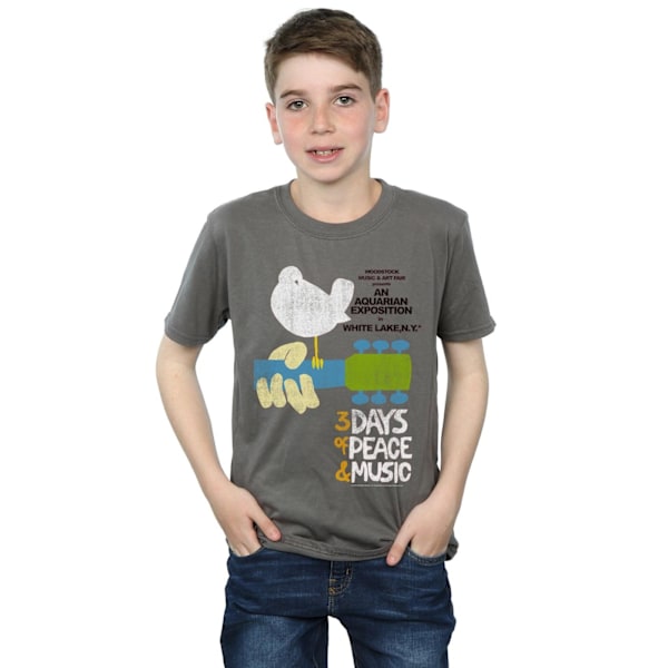 Woodstock Boys Festival Poster T-Shirt 7-8 år Kol Charcoal 7-8 Years