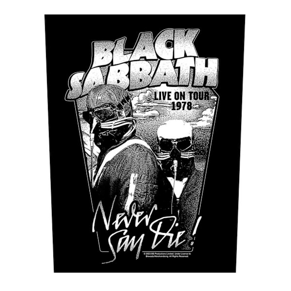 Black Sabbath Never Say Die Patch One Size Svart/Vit Black/White One Size