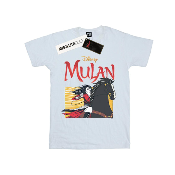 Disney Dam/Damer Mulan Film Häst Ram Bomull Pojkvän T-shirt White XXL