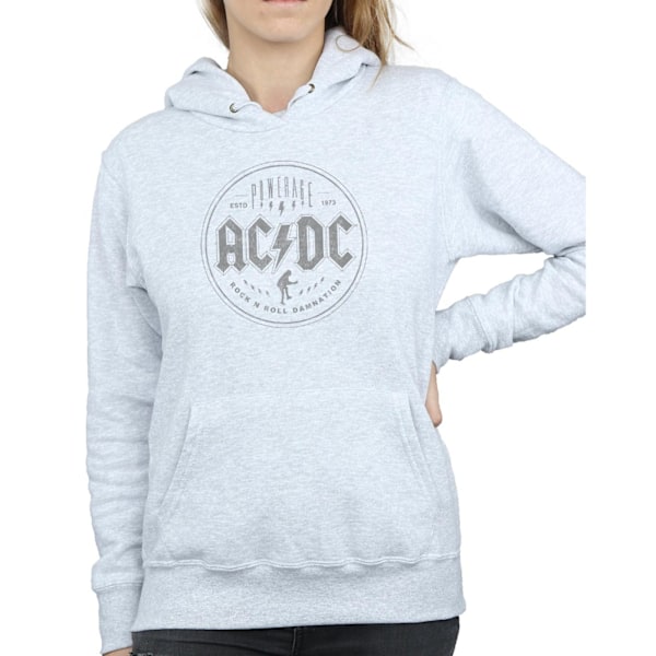 AC/DC Damnation Svart Hoodie för Dam/Kvinnor Rock N Roll M Heather Grey Heather Grey M