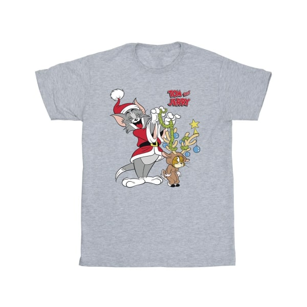 Tom & Jerry Boys Christmas Ren T-Shirt 7-8 år Sport Gr Sports Grey 7-8 Years