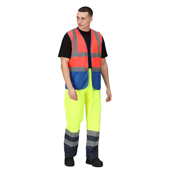 Regatta Pro Tvåfärgad Hi-Vis Väst S Fluro Röd/Royal Blå Fluro Red/Royal Blue S