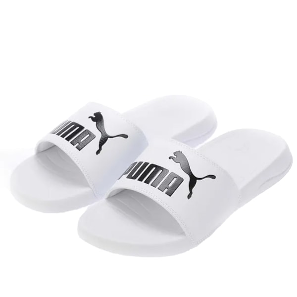 Puma Unisex Vuxen Popcat Logo Tofflor 7 UK Vit White 7 UK