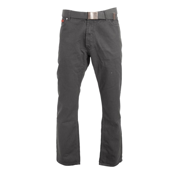 D555 London Mens Canary Bedford Cord Byxor Med Bälte 34S Cha Charcoal 34S