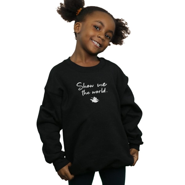 Disney Girls Aladdin Show Me The World Sweatshirt 7-8 År Svart Black 7-8 Years