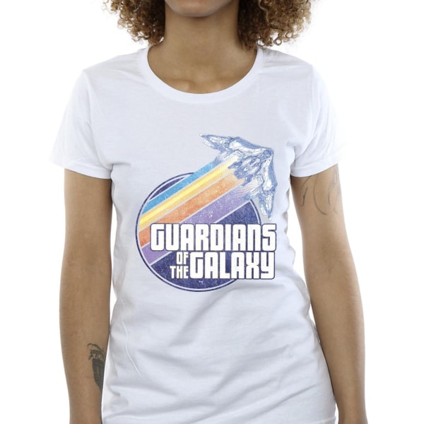 Guardians Of The Galaxy Dam/Ladies Badge Rocket Cotton T-Shi White M