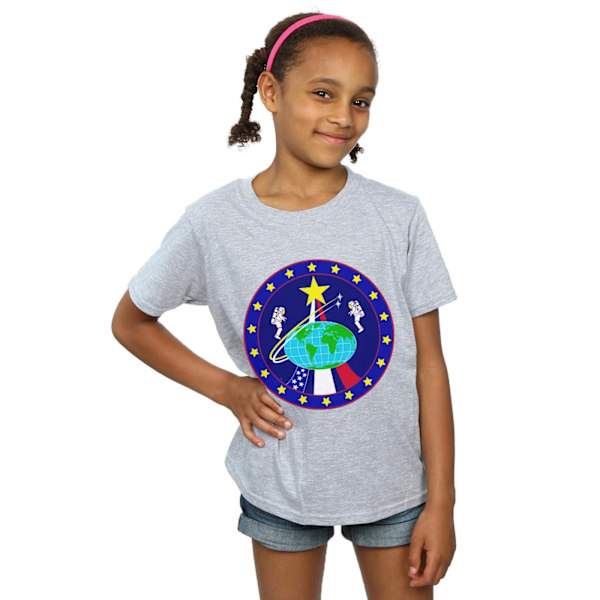 NASA Girls Classic Globe Astronauts Bomull T-shirt 9-11 år S Sports Grey 9-11 Years