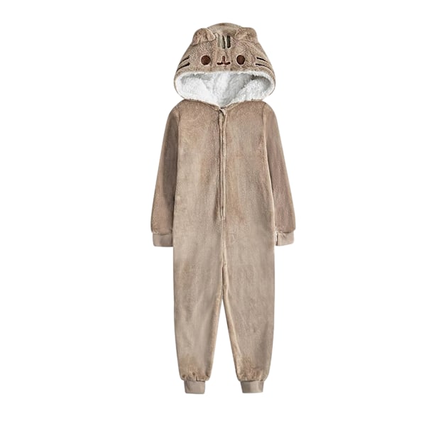 Pusheen Flickor 3D Öron 3D Öron Sovdräkt 9-10 År Brun Brown 9-10 Years
