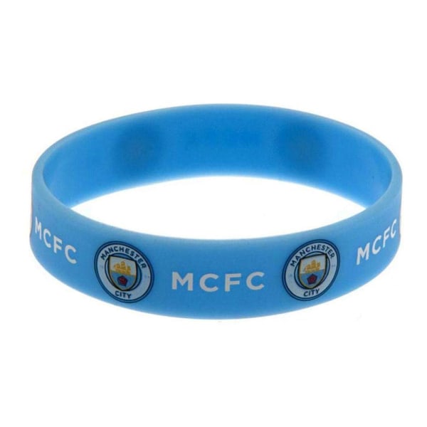 Manchester City FC officiella fotbollssilikonarmband One Siz Light Blue One Size