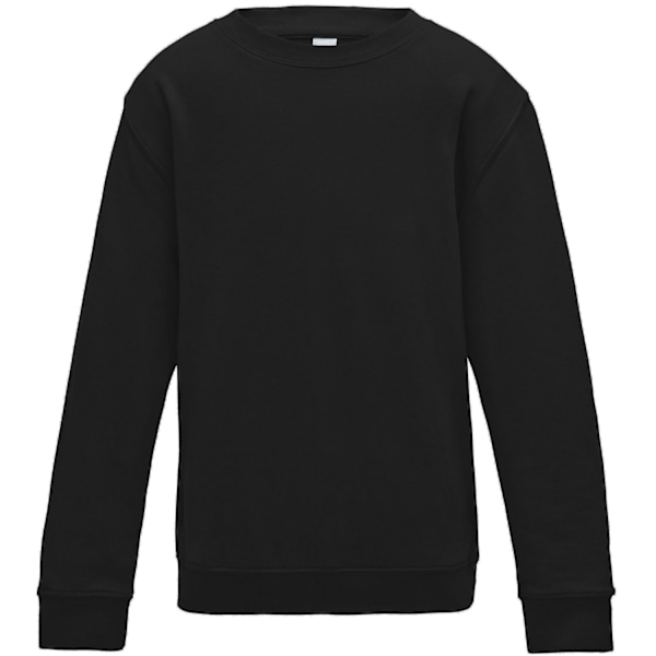 AWDis Just Hoods Barn/Barn Plain Crew Neck Sweatshirt 5-6 Jet Black 5-6 Years