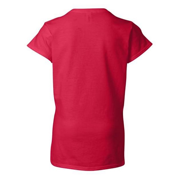 Gildan Dam/Kvinnor Soft Touch V-ringad T-shirt L Körsbärsröd Cherry Red L
