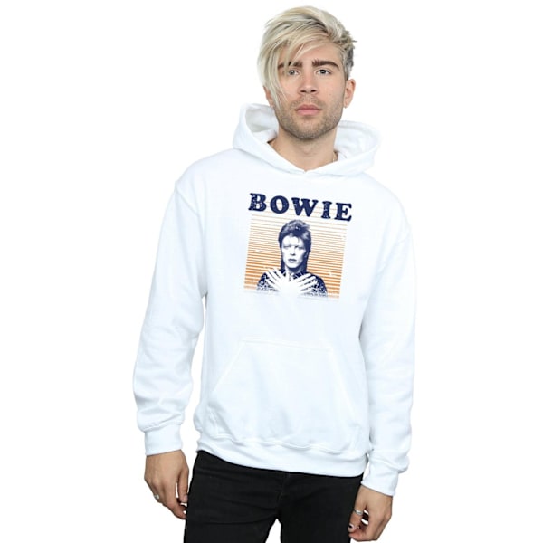 David Bowie Herr Orange Stripes Hoodie M Vit White M