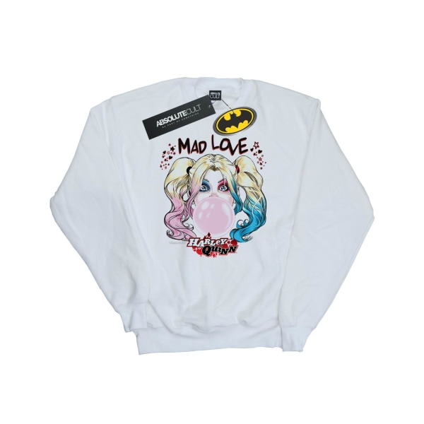 DC Comics Girls Harley Quinn Mad Love Sweatshirt 12-13 år Vit White 12-13 Years