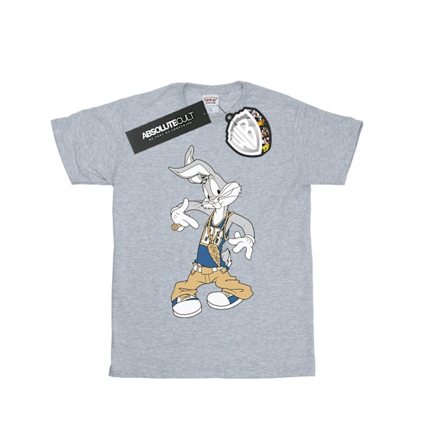 Looney Tunes Dam/Damer Rapper Bugs Bunny Bomull Boyfriend T Sports Grey 3XL