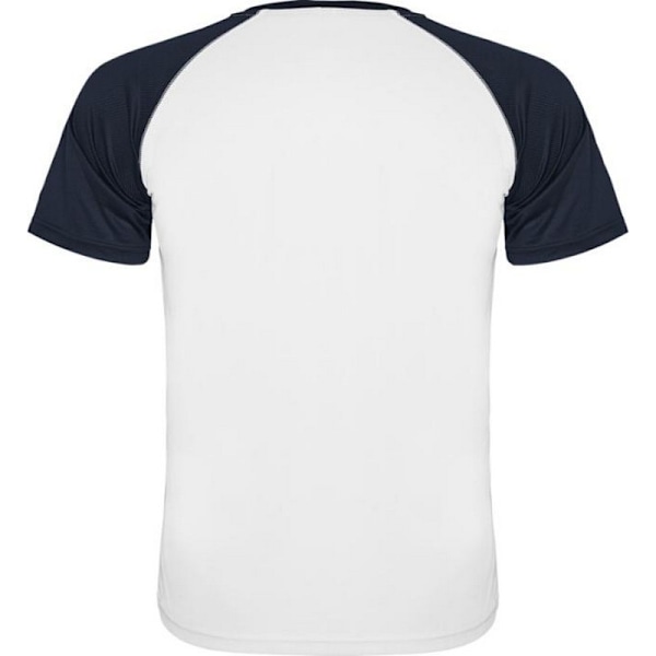 Roly Unisex Indianapolis T-shirt för vuxna med korta ärmar, XXL White/Navy Blue XXL