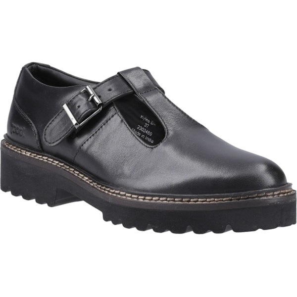 POD Dam/Kvinnor Kylee Snörning Läder T-Bar Skor 7 UK Svart Black 7 UK