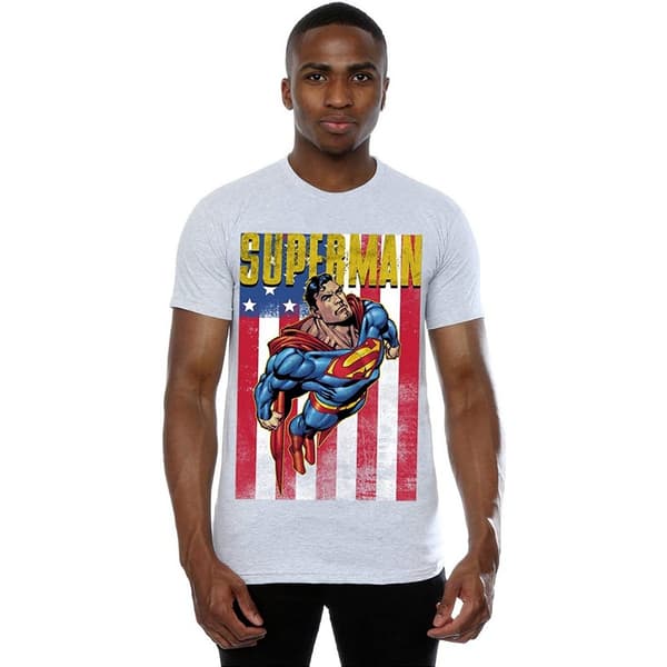 Superman Herr Flight Heather T-shirt 3XL Grå Grey 3XL