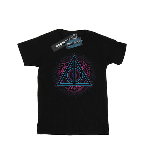 Harry Potter Flickor Neon Deathly Hallows Bomull T-shirt 12-13 År Black 12-13 Years