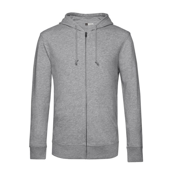 B&C Herr Ekologisk Hoodie med dragkedja M Heather Grey Heather Grey M