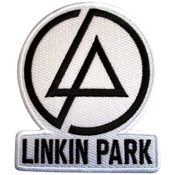Linkin Park Logotyp Vävd Koncentrisk Text Stryk-På-Lapp En Storlek Vit White/Black One Size