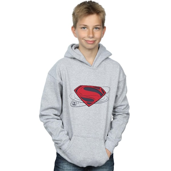 DC Comics Boys Justice League Movie Superman Logo Hoodie 5-6 år Sports Grey 5-6 Years