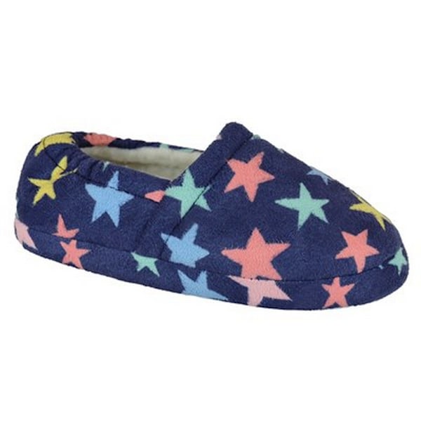 Slumberzzz Barn/Barn Stjärntryck Fleecefodrade Tofflor 11 Ch Blue 11 Child UK