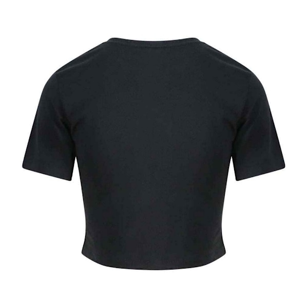 Awdis Dam/Dam Girlie Cropped T-Shirt 10 UK Solid Black Solid Black 10 UK