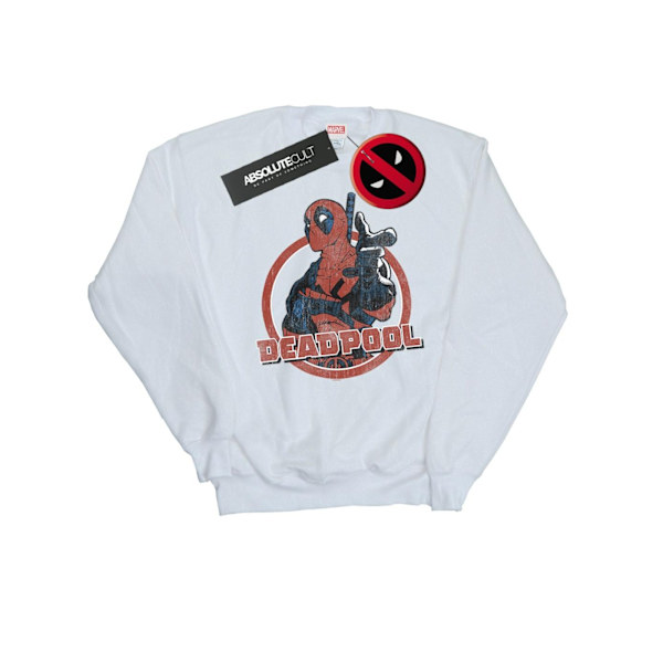 Marvel Deadpool Gun Finger Sweatshirt M Vit White M
