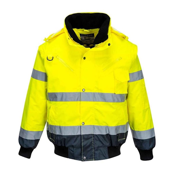 Portwest Unisex Vuxen 3 i 1 Hi-Vis Bomberjacka M Gul/Marinblå Yellow/Navy M
