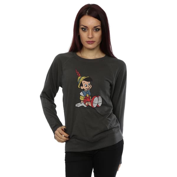 Pinocchio Dam Klassisk Heather Sweatshirt L Ljus Grafit Light Graphite L