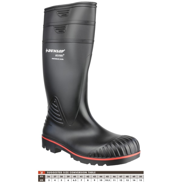 Dunlop Acifort Unisex Heavy Duty Full Safety Wellington Boots A Black 44 EUR