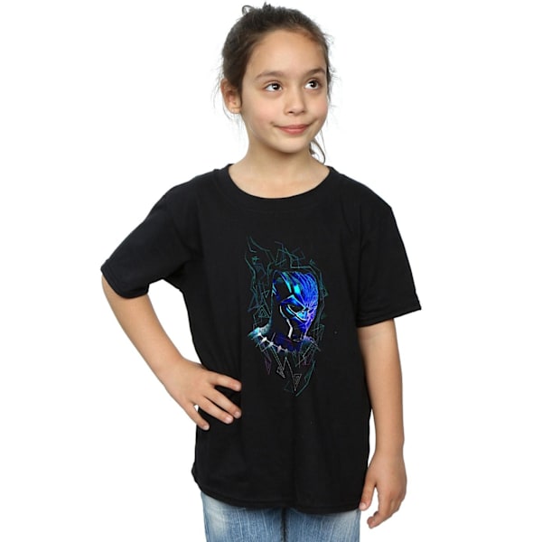 Marvel Girls Black Panther Neon Mask Bomull T-shirt 9-11 år Black 9-11 Years