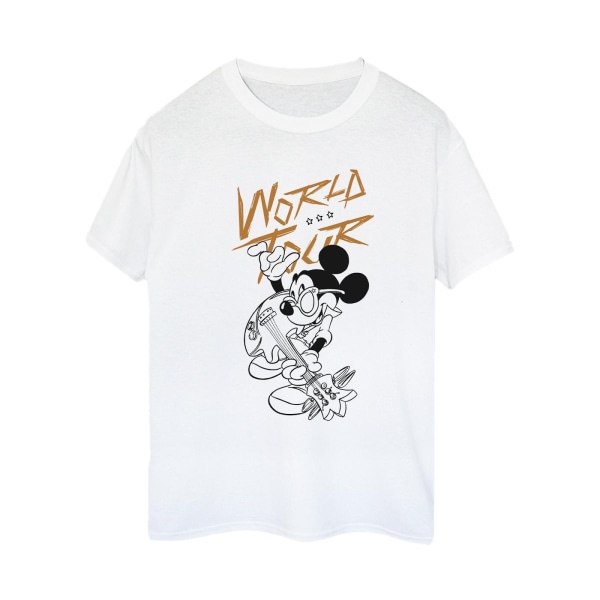 Disney Mickey Mouse World Tour Line Cotton Boyfri för kvinnor/damer White XL