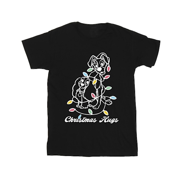 Disney Boys Lady And The Trump Christmas Hugs T-Shirt 12-13 Yea Black 12-13 Years