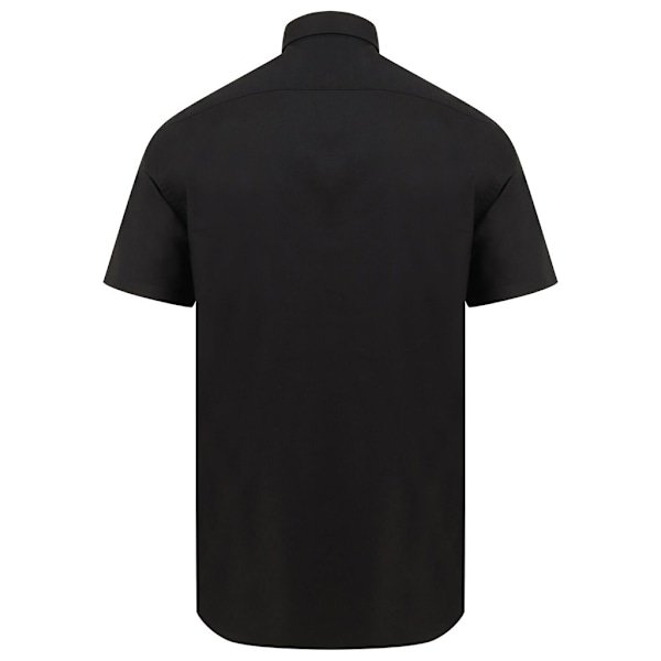 Henbury Herr Modern Kortärmad Oxford Skjorta 3XL Svart Black 3XL