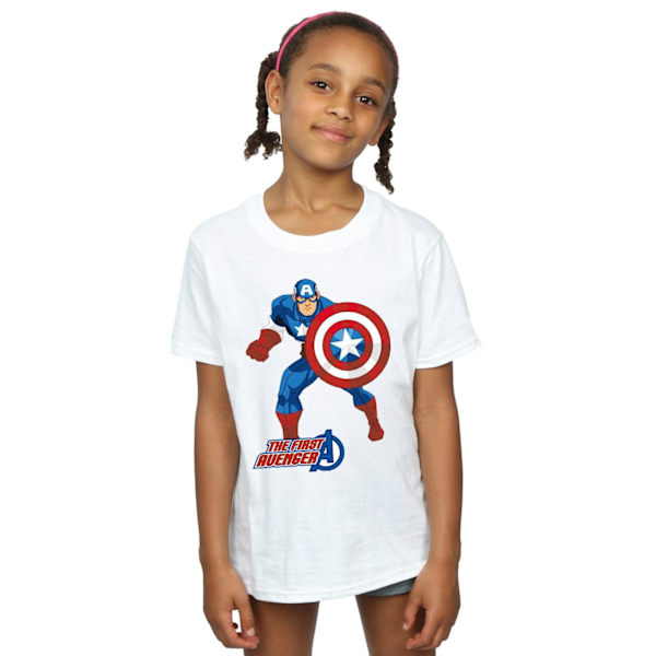 Marvel Girls Captain America The First Avenger Bomull T-shirt 9 White 9-11 Years