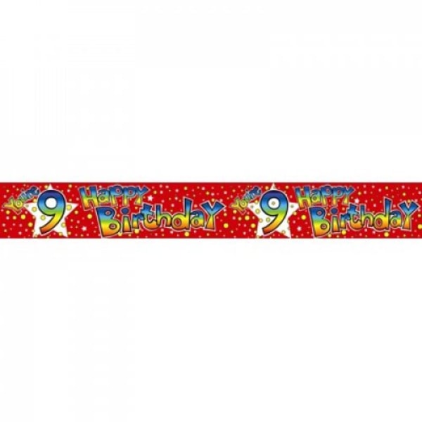 Expression Factory 9:e födelsedagsbann One Size Röd/Multifärgad Red/Multicoloured One Size