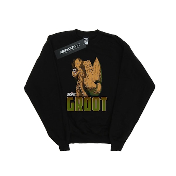 Marvel Boys Avengers Infinity War Groot Karaktär Sweatshirt 5- Black 5-6 Years