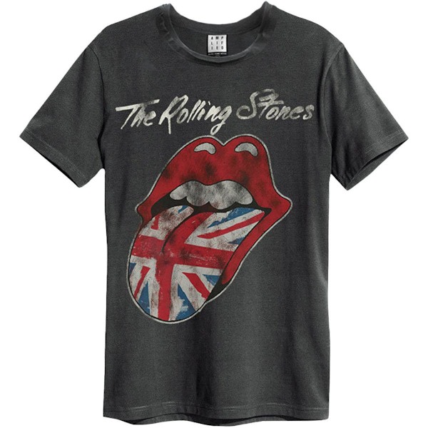 Amplified Unisex Vuxen Union Jack Tongue The Rolling Stones T-S Charcoal S