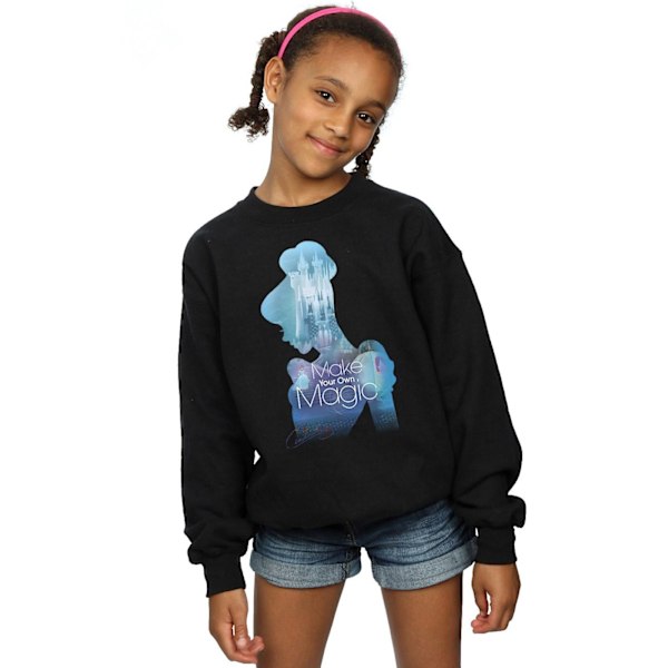 Disney Princess Girls Cinderella Filled Silhouette Sweatshirt 7 Black 7-8 Years