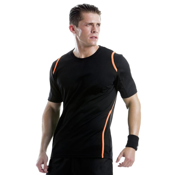 Gamegear® Cooltex® Kortärmad T-shirt / Herr Sportkläder L Bl Black/Fluorescent Orange L