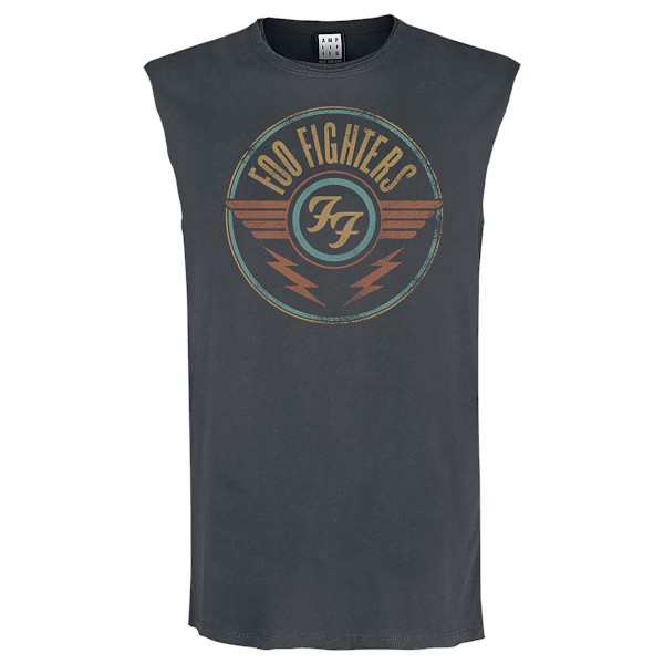 Amplified Mens Air Foo Fighters Tank Top M Charcoal Charcoal M