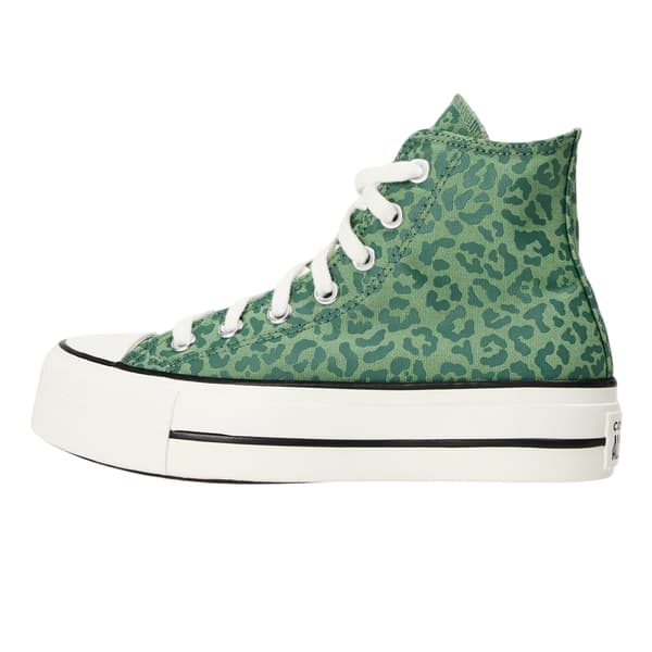Converse Dam All Star Leopardmönstrad Canvas Platå H Green 4 UK
