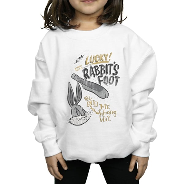 Looney Tunes Girls Bugs Bunny Rub Me The Wrong Way Sweatshirt 5 White 5-6 Years