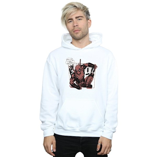 Marvel Deadpool Breaktime Tacos Hoodie M Vit White M